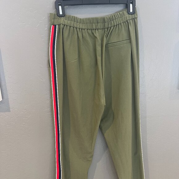 NWOT Forever 21 Olive Green Crop Pants w/ stripes - Picture 3 of 3